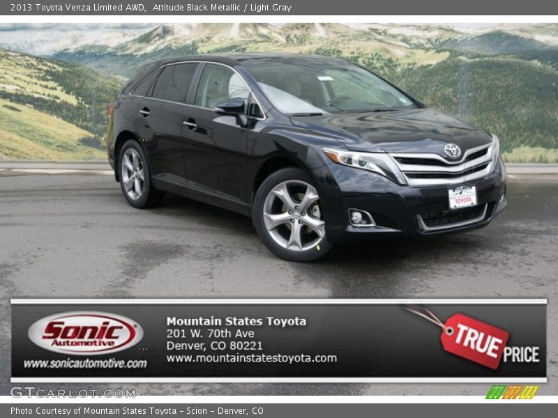 Attitude Black Metallic / Light Gray 2013 Toyota Venza Limited AWD