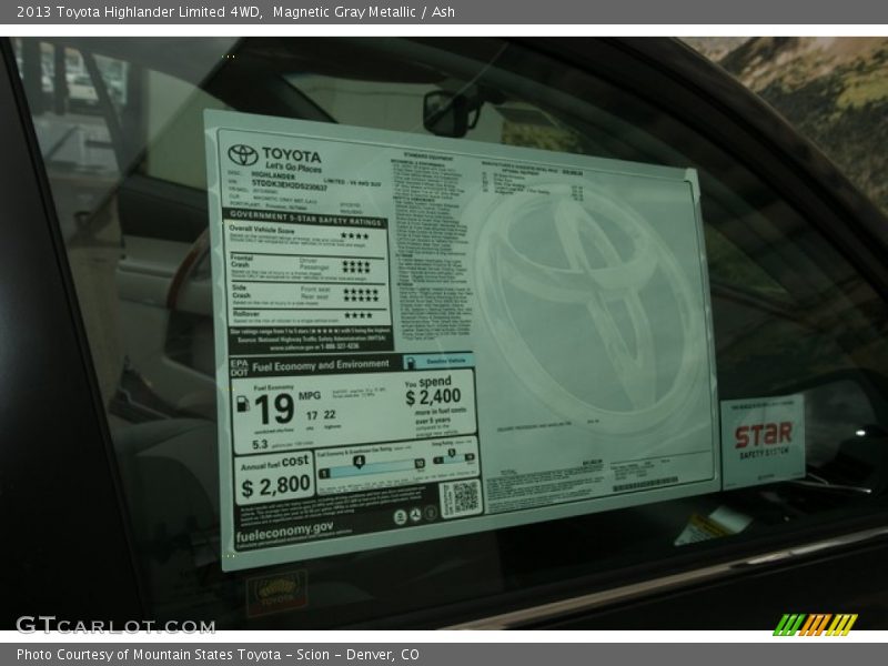 Magnetic Gray Metallic / Ash 2013 Toyota Highlander Limited 4WD