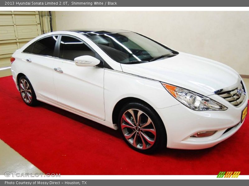 Shimmering White / Black 2013 Hyundai Sonata Limited 2.0T