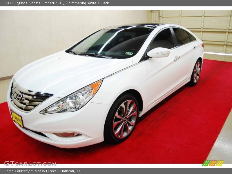 Shimmering White / Black 2013 Hyundai Sonata Limited 2.0T