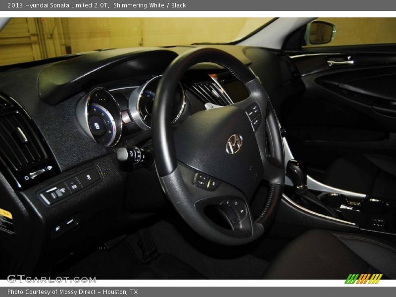 Shimmering White / Black 2013 Hyundai Sonata Limited 2.0T