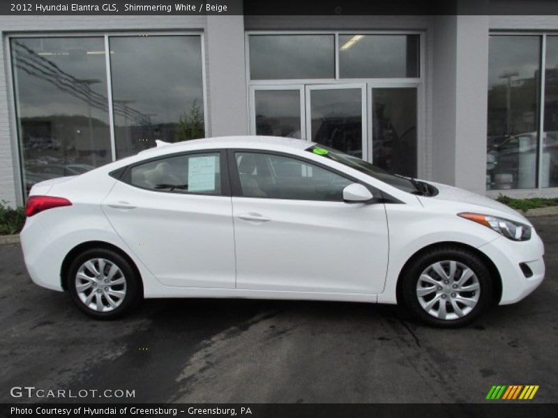 Shimmering White / Beige 2012 Hyundai Elantra GLS