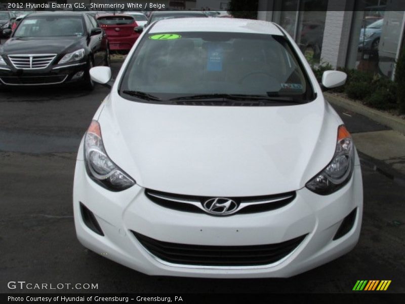Shimmering White / Beige 2012 Hyundai Elantra GLS