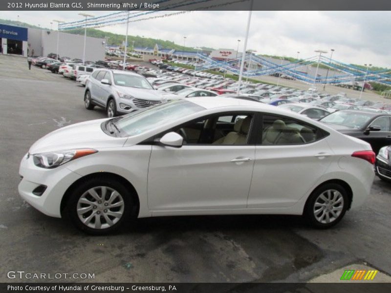 Shimmering White / Beige 2012 Hyundai Elantra GLS