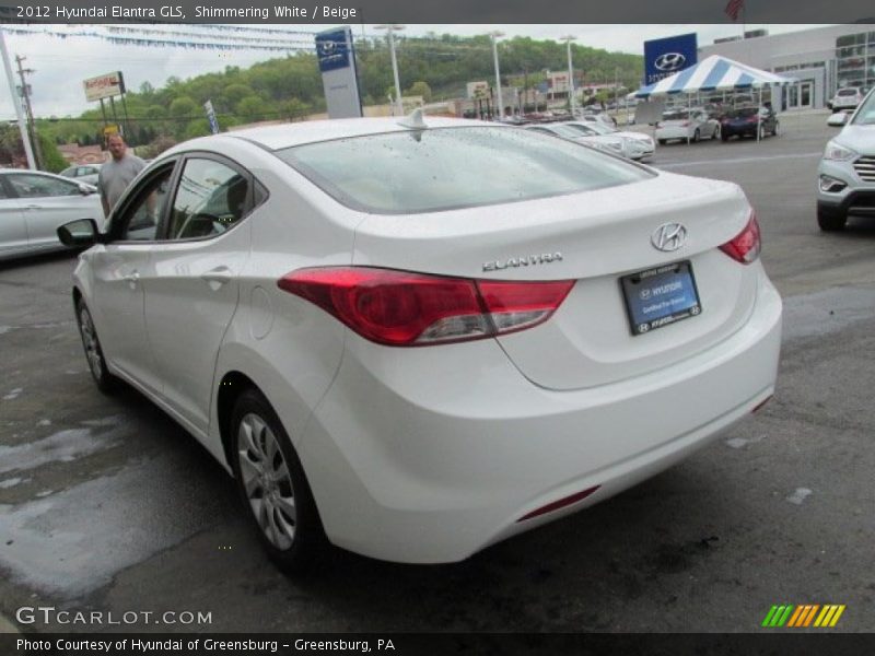 Shimmering White / Beige 2012 Hyundai Elantra GLS