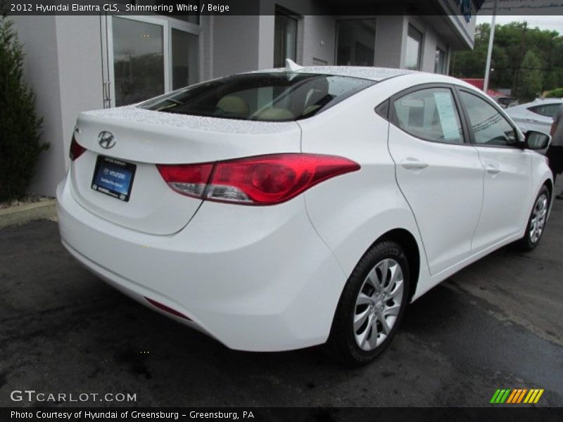 Shimmering White / Beige 2012 Hyundai Elantra GLS