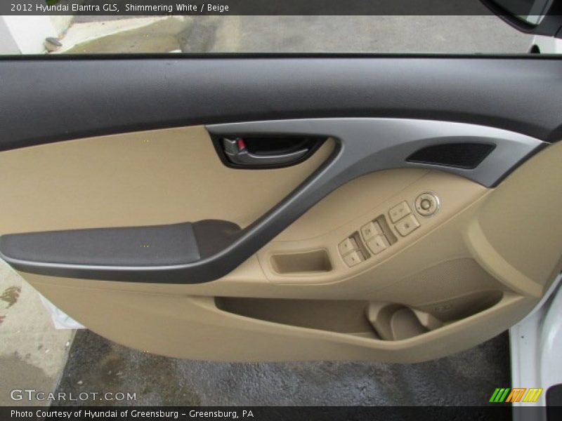 Shimmering White / Beige 2012 Hyundai Elantra GLS