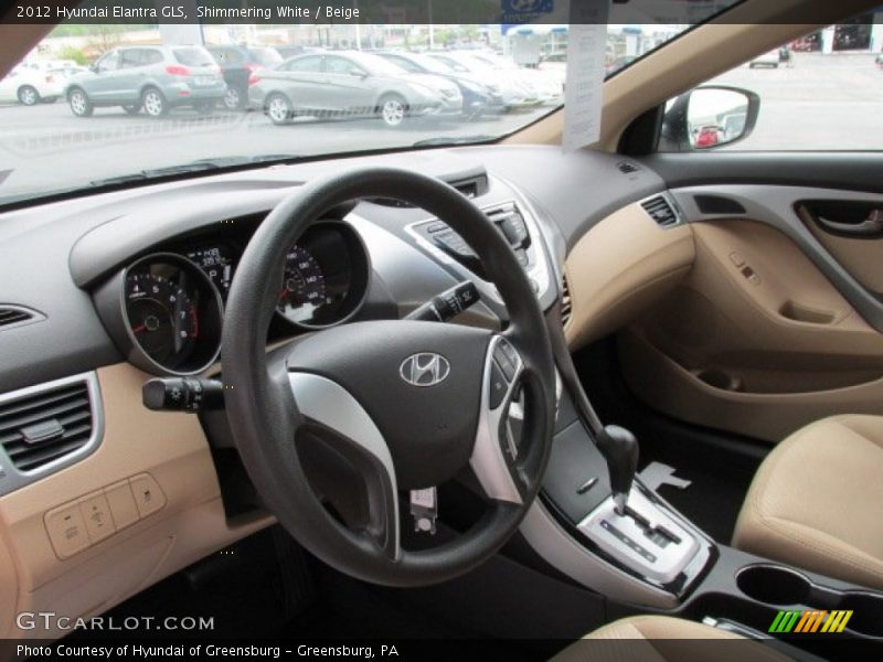 Shimmering White / Beige 2012 Hyundai Elantra GLS