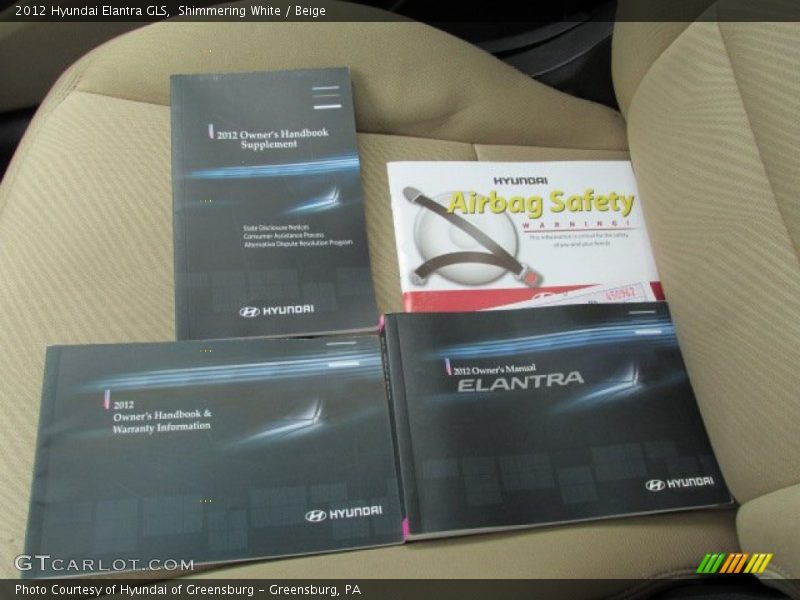 Shimmering White / Beige 2012 Hyundai Elantra GLS