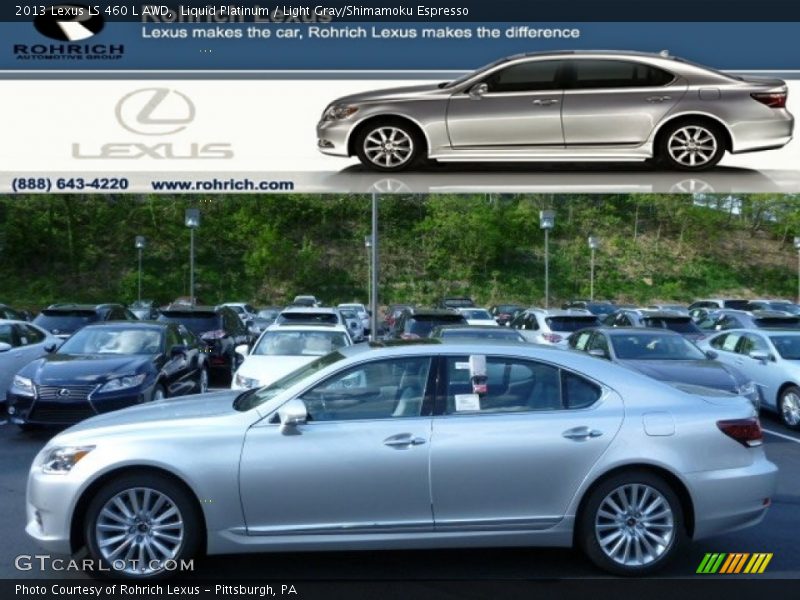 Liquid Platinum / Light Gray/Shimamoku Espresso 2013 Lexus LS 460 L AWD