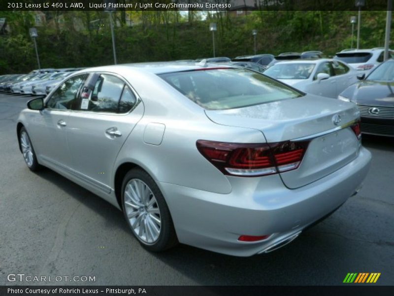 Liquid Platinum / Light Gray/Shimamoku Espresso 2013 Lexus LS 460 L AWD