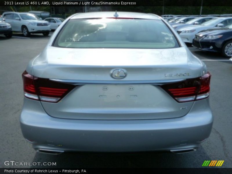 Liquid Platinum / Light Gray/Shimamoku Espresso 2013 Lexus LS 460 L AWD
