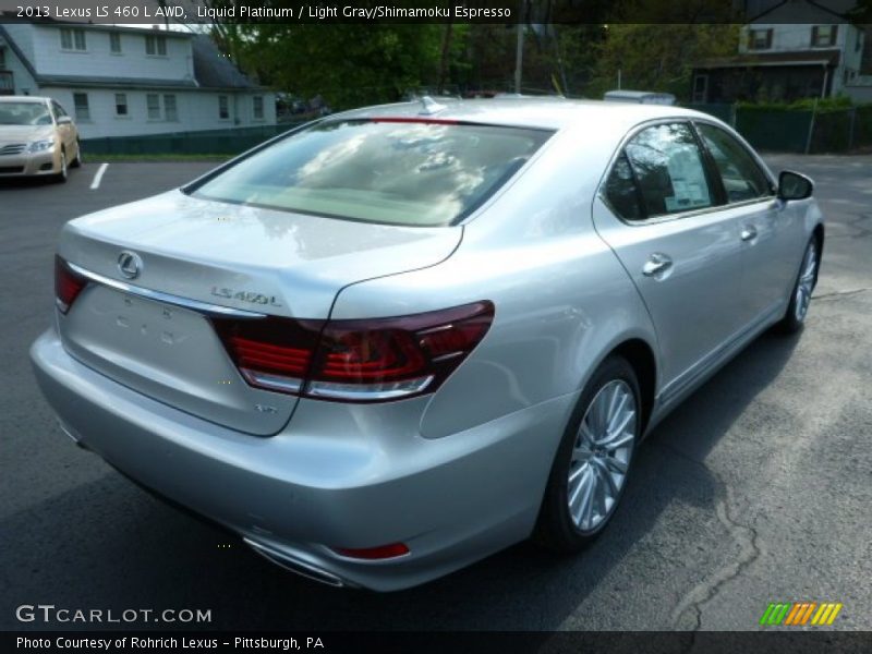 Liquid Platinum / Light Gray/Shimamoku Espresso 2013 Lexus LS 460 L AWD