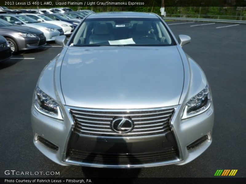 Liquid Platinum / Light Gray/Shimamoku Espresso 2013 Lexus LS 460 L AWD