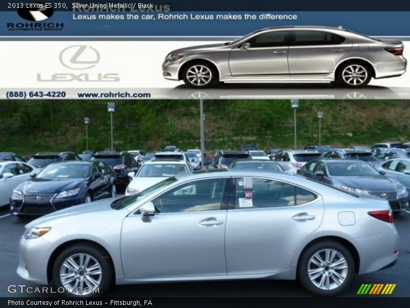 Silver Lining Metallic / Black 2013 Lexus ES 350