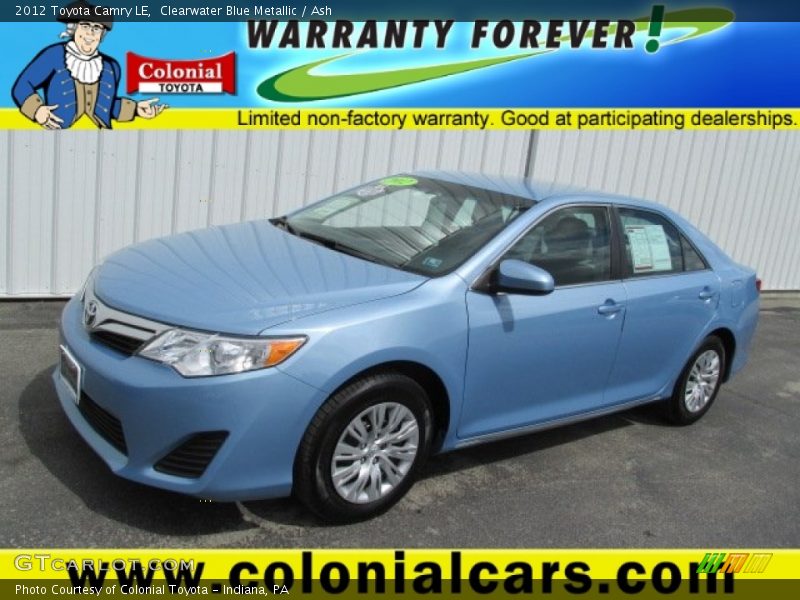 Clearwater Blue Metallic / Ash 2012 Toyota Camry LE
