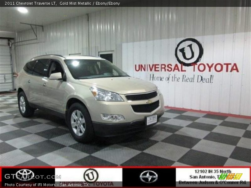 Gold Mist Metallic / Ebony/Ebony 2011 Chevrolet Traverse LT
