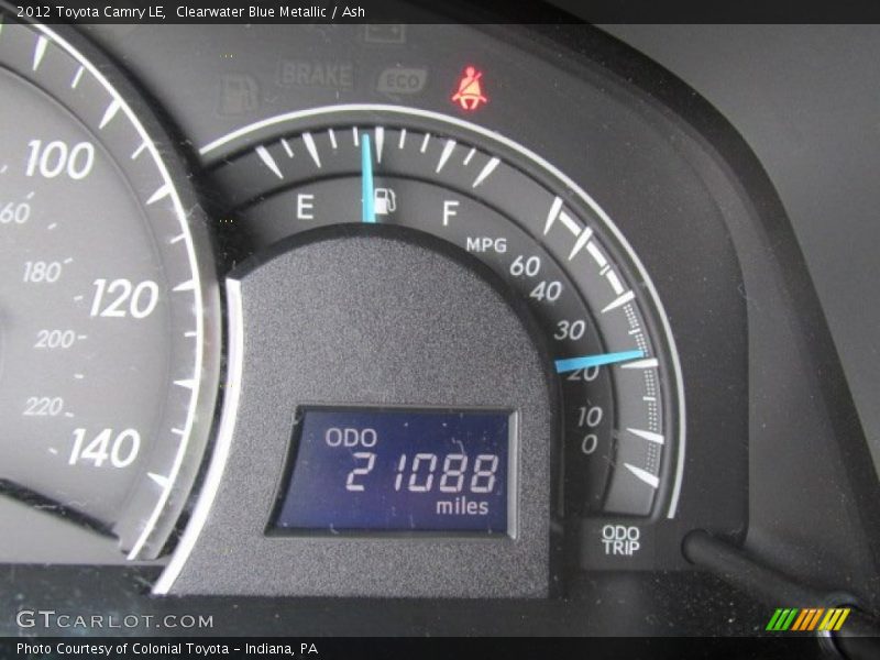Clearwater Blue Metallic / Ash 2012 Toyota Camry LE