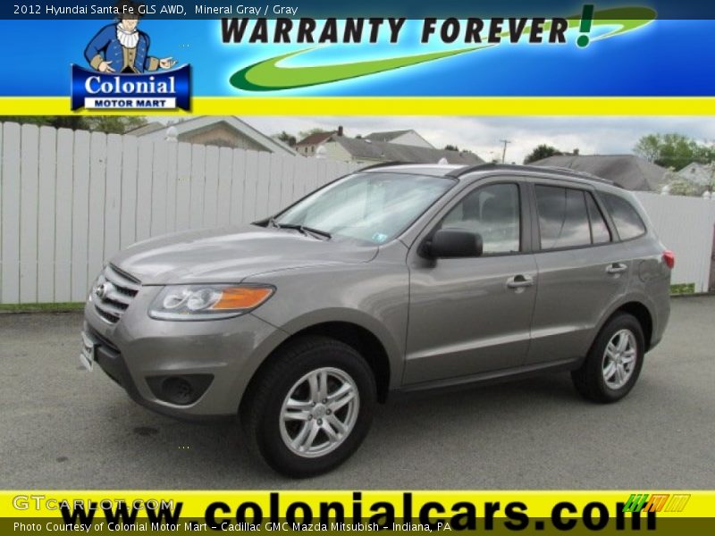 Mineral Gray / Gray 2012 Hyundai Santa Fe GLS AWD