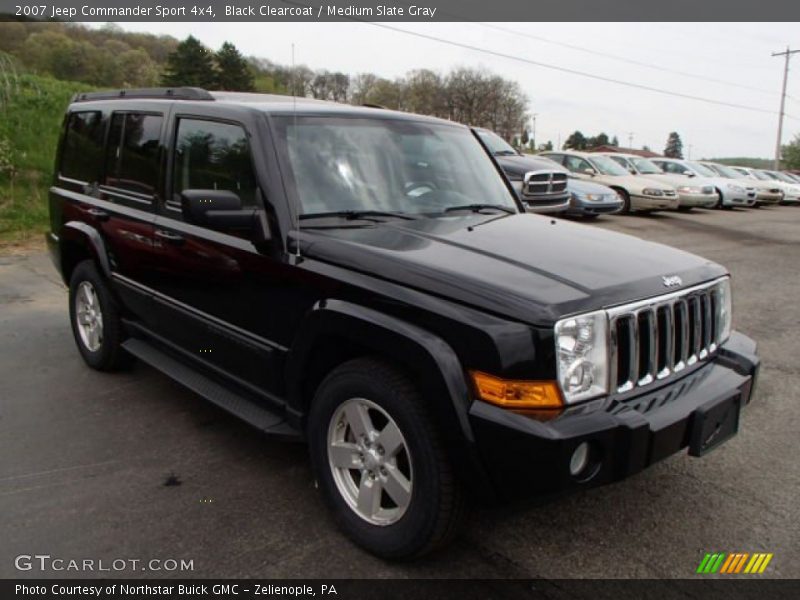 Black Clearcoat / Medium Slate Gray 2007 Jeep Commander Sport 4x4