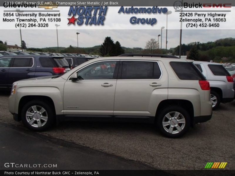 Champagne Silver Metallic / Jet Black 2013 GMC Terrain SLE AWD
