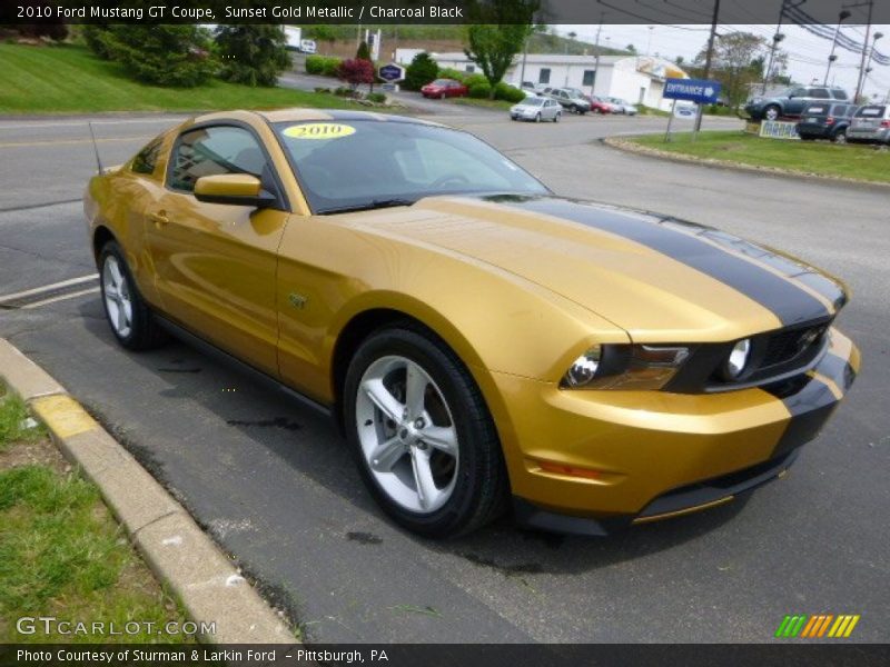 Sunset Gold Metallic / Charcoal Black 2010 Ford Mustang GT Coupe