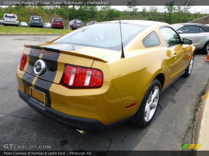 Sunset Gold Metallic / Charcoal Black 2010 Ford Mustang GT Coupe