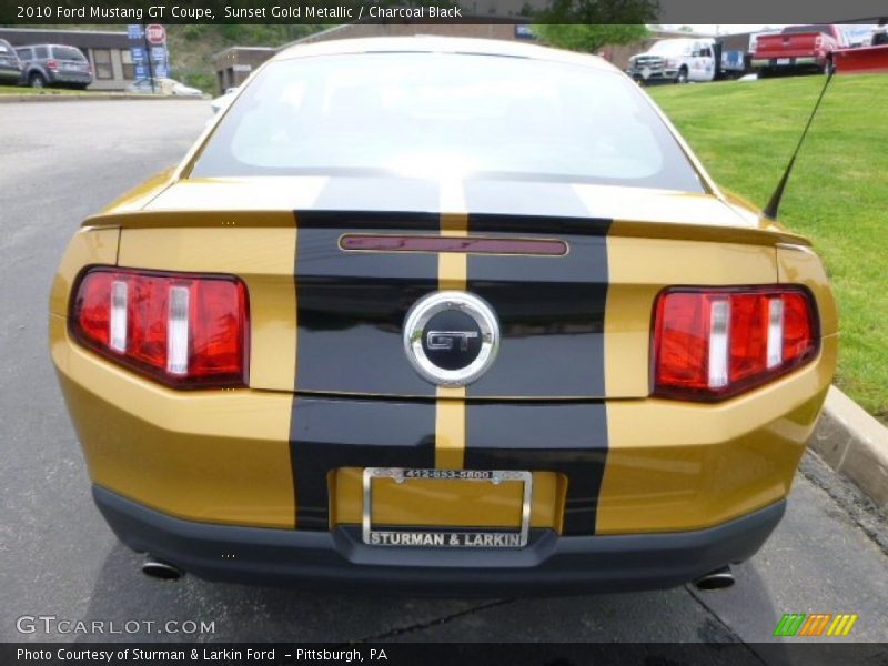 Sunset Gold Metallic / Charcoal Black 2010 Ford Mustang GT Coupe