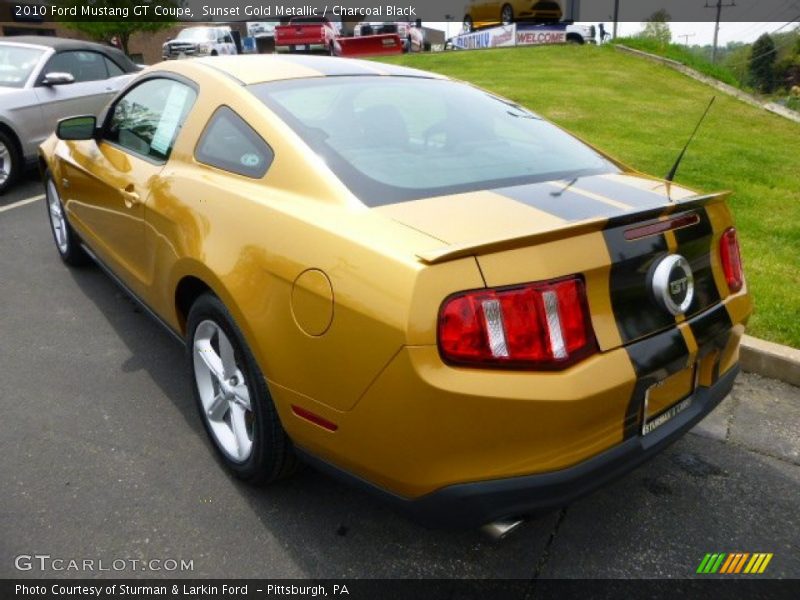 Sunset Gold Metallic / Charcoal Black 2010 Ford Mustang GT Coupe