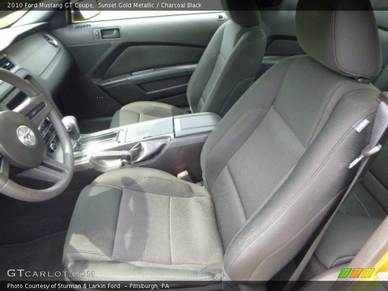 Sunset Gold Metallic / Charcoal Black 2010 Ford Mustang GT Coupe