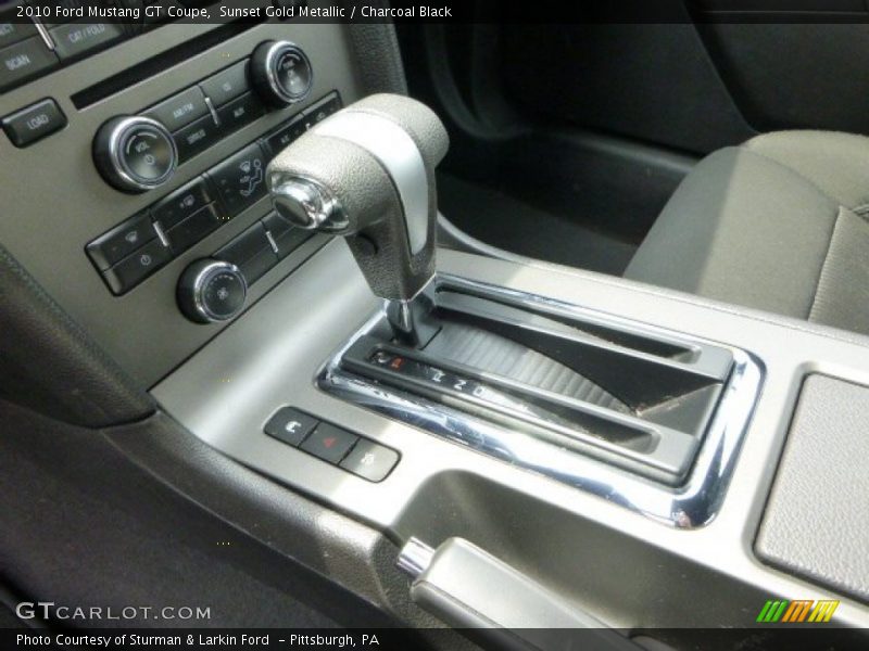 Sunset Gold Metallic / Charcoal Black 2010 Ford Mustang GT Coupe