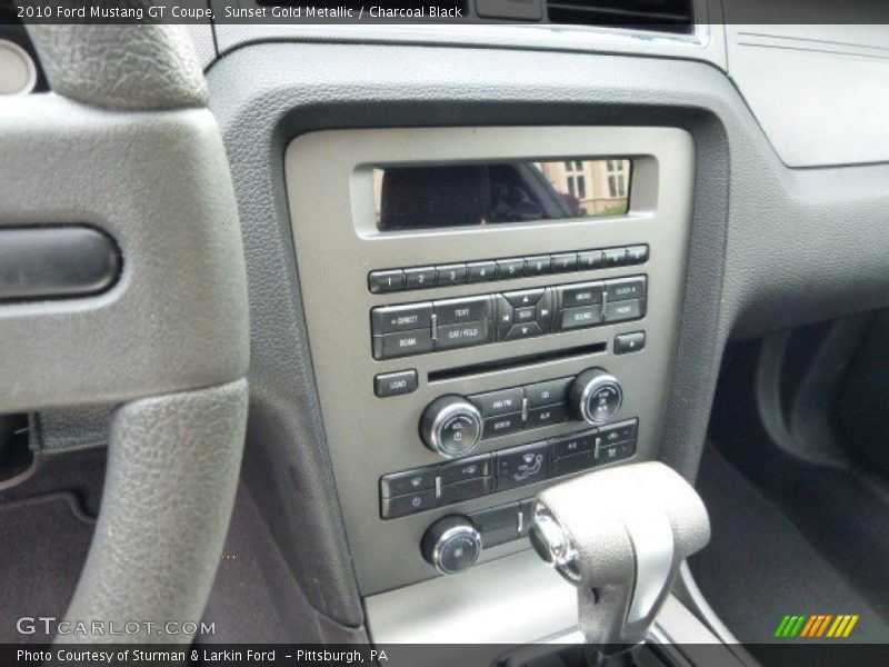 Sunset Gold Metallic / Charcoal Black 2010 Ford Mustang GT Coupe