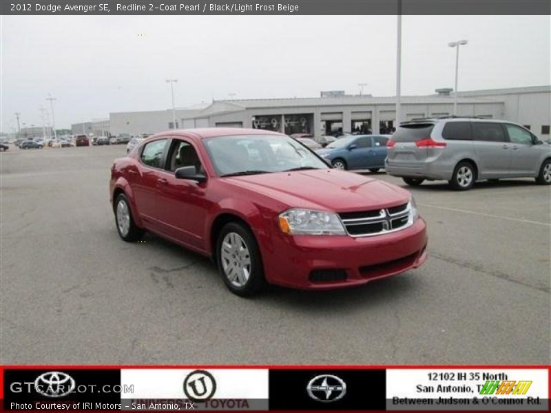 Redline 2-Coat Pearl / Black/Light Frost Beige 2012 Dodge Avenger SE