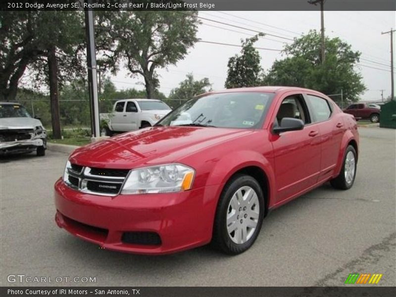 Redline 2-Coat Pearl / Black/Light Frost Beige 2012 Dodge Avenger SE