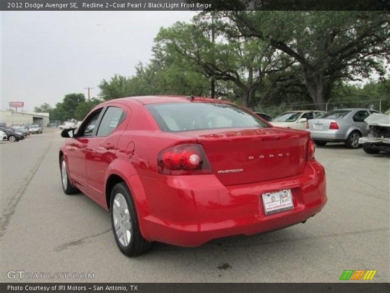 Redline 2-Coat Pearl / Black/Light Frost Beige 2012 Dodge Avenger SE