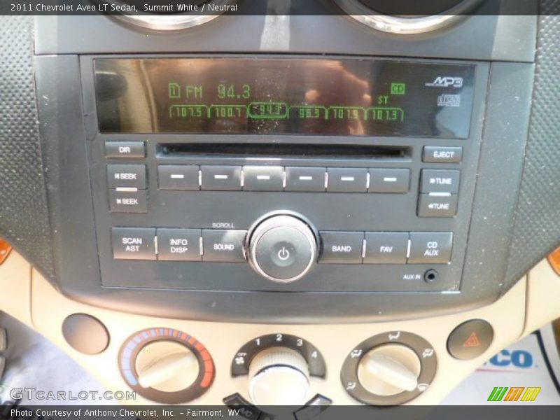 Summit White / Neutral 2011 Chevrolet Aveo LT Sedan