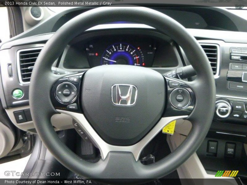 Polished Metal Metallic / Gray 2013 Honda Civic EX Sedan