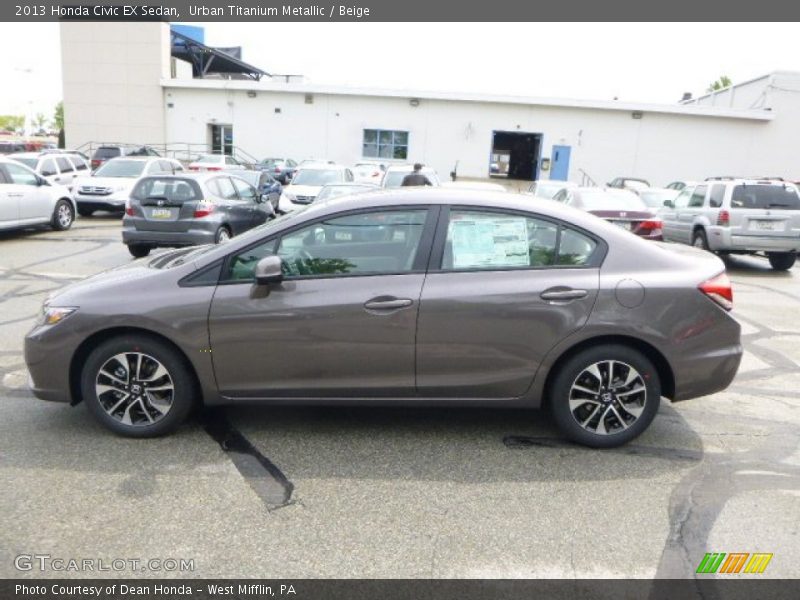 Urban Titanium Metallic / Beige 2013 Honda Civic EX Sedan