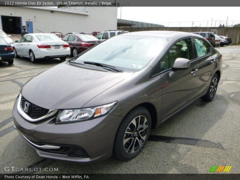 Urban Titanium Metallic / Beige 2013 Honda Civic EX Sedan