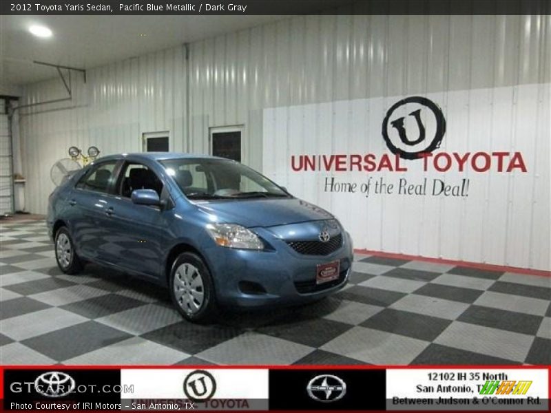 Pacific Blue Metallic / Dark Gray 2012 Toyota Yaris Sedan