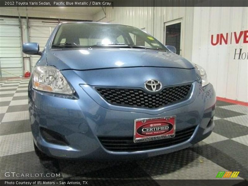 Pacific Blue Metallic / Dark Gray 2012 Toyota Yaris Sedan