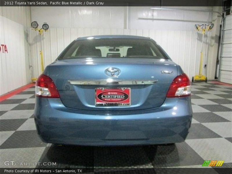 Pacific Blue Metallic / Dark Gray 2012 Toyota Yaris Sedan