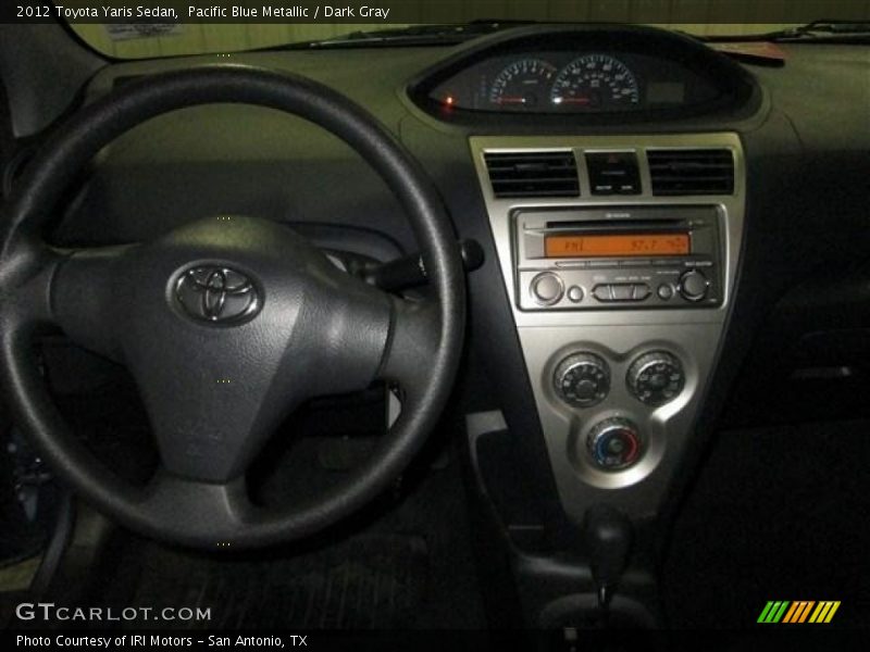 Pacific Blue Metallic / Dark Gray 2012 Toyota Yaris Sedan