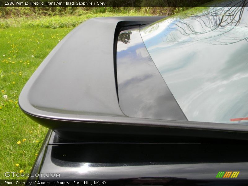 Black Sapphire / Grey 1986 Pontiac Firebird Trans Am