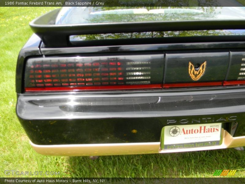 Black Sapphire / Grey 1986 Pontiac Firebird Trans Am