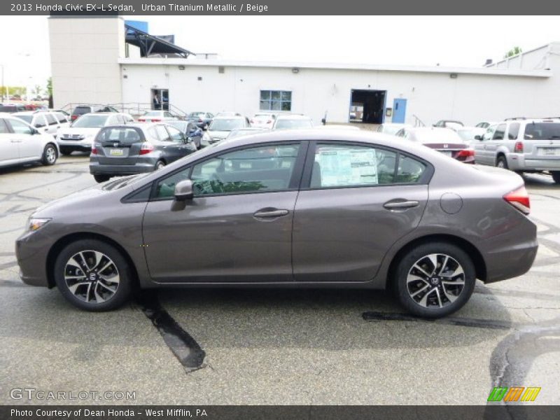 Urban Titanium Metallic / Beige 2013 Honda Civic EX-L Sedan