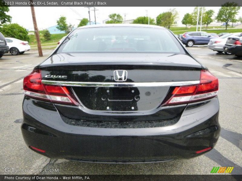 Crystal Black Pearl / Black 2013 Honda Civic EX-L Sedan