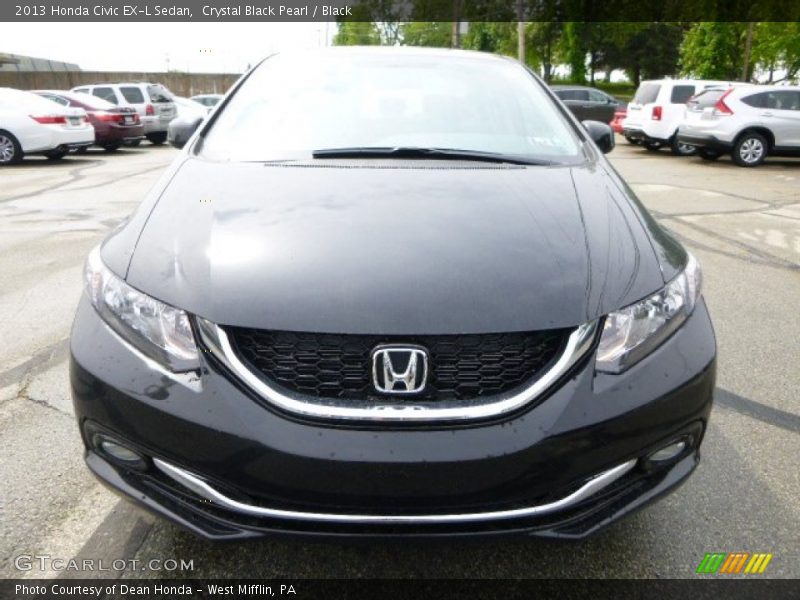 Crystal Black Pearl / Black 2013 Honda Civic EX-L Sedan