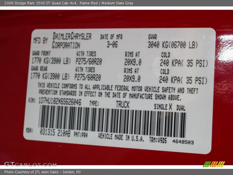 Flame Red / Medium Slate Gray 2006 Dodge Ram 1500 ST Quad Cab 4x4