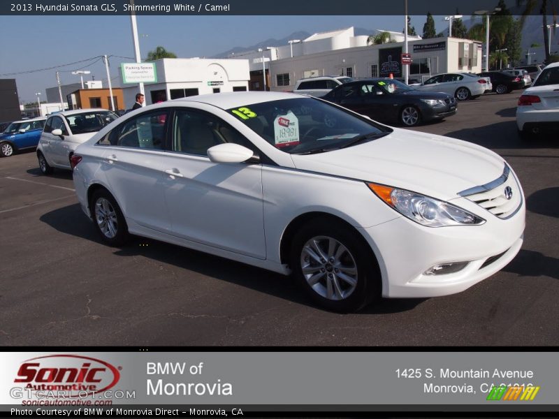 Shimmering White / Camel 2013 Hyundai Sonata GLS